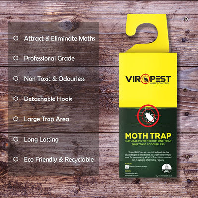 Carpet and Clothes Moth Traps + Insecticide Fumers (2 Pack) - ViroPest
